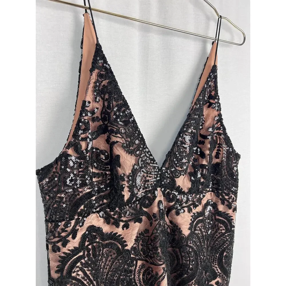 Free People Dress Night Shimmer Mini Black Sequin Going Out Party Hoco Occasion